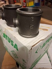 Konvolut (30)  Temperguss Fittings schwarz T-Stück reduziert 2"x 1/2" x 2 Nr.130