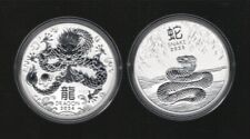 Australien je 1 Unze Silber lunar III 2024 u. 2025 St.  je a. d. Rollenverpack.