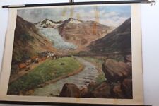 Schulwandkarte Rollkarte Lehrtafel Rhonegletscher 