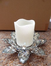 FLAMBIANCE Glasblüte Kerzenhalter+Kerze *HSE24 *Neu in OVP *für Stumpenkerze