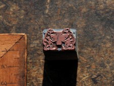 Bären Kreuz Kupferdruckstock Galvano Druckstock Klischee Jugendstil Platte