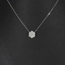 Sale! Wert 760 € Brillant Anhänger mit Kette 750 18 Karat Weiß Gold