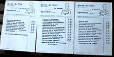 6235 3 alte Speisekarten Seebad Heringsdorf Gaststätte "Zur Klause" DDR Ostsee