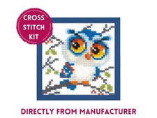 RIOLIS Gezähltes Kreuzstich-Set 1784 Scops Eule - Niedliche kleine Baby Eule