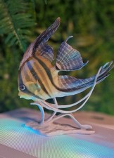 Grosser Rosenthal Porzellan Fisch Skalar, Entwurf Fritz Heidenreich signiert