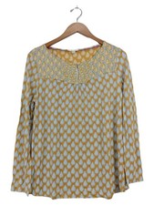 White Stuff Damen Hemdbluse Langarm Grafik Muster Raffungen Mehrfarbig Gr. 42