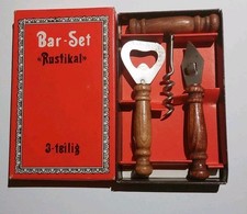 Retro Bar Set "Rustikal"  80er Jahre in Originalverpackung - Flaschenöffner 