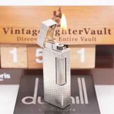 Dunhill Feuerzeug Silber Botanisches Muster_Ultraschallgereinigt_Funktioniert