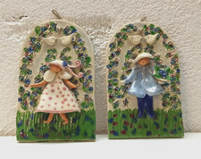 Paar Keramik Ton Handarbeit