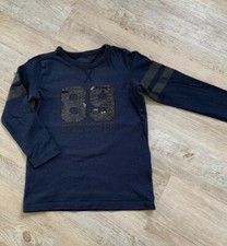 Tchibo | tcm Langarmshirt | Longsleeve Wendepailletten blau Gr. 110 / 116