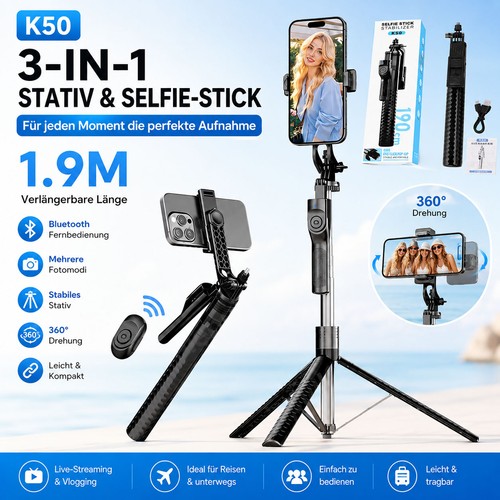 Bluetooth selfie stick stativ - bluetooth,