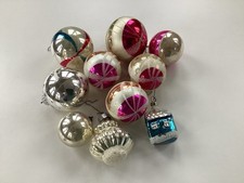 10 alte Glas Weihnachtskugeln Konvolut Lauscha original vintage