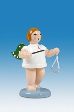 Holzfigur Engel mit Triangel