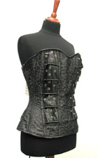 Brokat Corsage mit Kunstleder