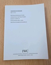 IWC Schaffhausen Booklet Bedienungsanleitung Für Ingenieur Midsize Ref. 4515