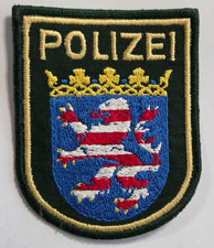 Polizei HESSEN Patch grün GR. Wappen v HEMD '80 Jahre Polizeiabzeichen Abzeichen