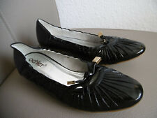 Glänzende Ballerina!  schöne Details Gr 38 goldener Absatz  schwarz   Fa. oehler