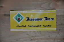 Altes Reklameschild DDR,VEB Dresdner Biere,Reserviert,Konsum-Gaststätte,Tisch