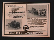 HAGEN, Werbung 1937, Proll & Lohmann Klein-Eisen-Industrie Exzenterpressen