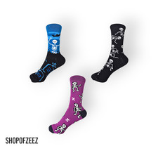 Bunte Skelett Socken – Lustige Halloween & Alltag Socken für Unisex