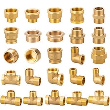 Messing Gewindefittings Verschraubung Nippel Muffe Winkel T-Stück Reduziert