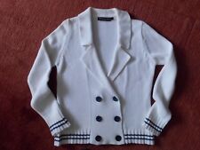 Wie Neu HELDMANN Feinstrickjacke Strickjacke Pullover Gr M 40-42 weiß wollweiß