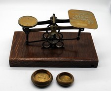 X-205 Antike Briefwaage mit Gewichten, England