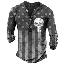 Skull Schädel Totenkopf Streetwear Distressed T-Shirt Langarmshirt Longsleeve