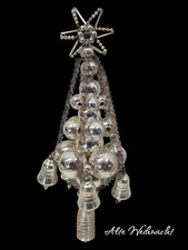 ❉Alte Weihnacht❉ Christbaumschmuck GABLONZER GLASPERLEN-BAUMSPITZE MIT STERN