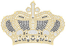 XL Strasssteine gold Krone