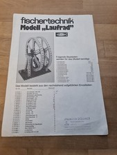 fischertechnik  Anleitung "Laufrad" in super Zustand