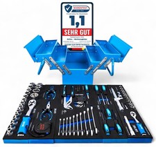 Werkzeugkiste Werkzeugkoffer Werkzeugkasten Metall befüllt Werkzeugbox Werkstatt