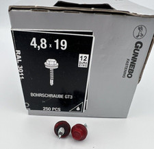 Trapezblech- / Bohrschraube Ø4,8x19 / 250Stk / SW8/ RAL3011 Braunrot-