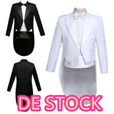 Herren`Frack Anzug 4-Teilig Set Smoking Jacke Blazer Anzughose Fliege mit Gürtel
