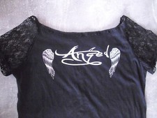 Gothic Shirt Schwarz Angel Spitze Cut Out Gr.XL