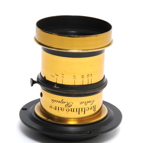 Vintage brass lens - brass,