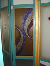 Glas-Fusingglas Schmelzglas Zimmertür-Verglasung 53,5x142 cm