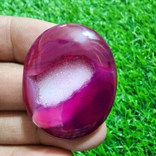 Wunderbarer Fenster Druzy Achat Ovale Form 65,70 Karat Edelstein Schmuck zur ...