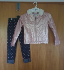 Lederjacke (Lederimitat) Set, Rosa-metallic, Mädchen , Gr.110