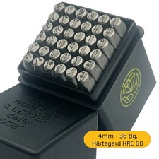 Schlagbuchstaben Set 4mm 36tlg HRC60 Metallbuchstaben Schlagzahlen Schlagstempel