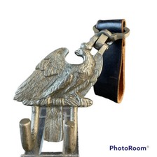 Antiker Trommelhaken Adler Bekrönt Lederschlaufe 1. Weltkrieg ? Silber Farbe