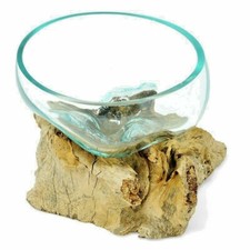 Wurzelholz Glas Schale S, Deko