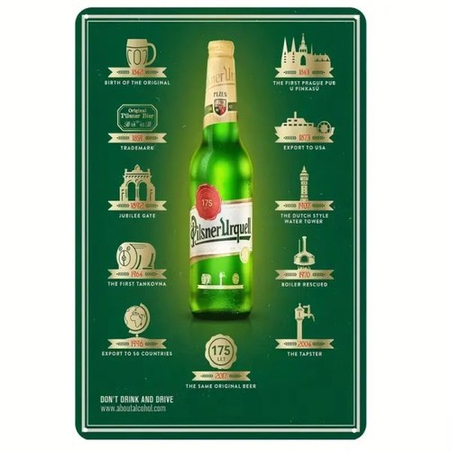 Blechschild pilsner urquell - pilsner,