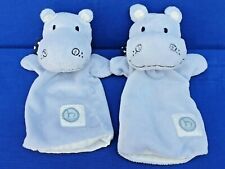 2 X TCM NILPFERD BLAU HANDPUPPE STOFFTIER TCHIBO HIPPO