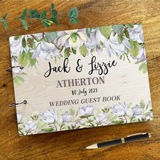 Holz Magnolie Blumen Nachricht