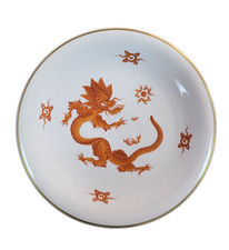 Meissen Teller Wandteller Mingdrache Rot TOP 25,5 cm
