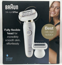 Braun Silk-epil 9 Flex  Epilierer und Rasierer 2 in 1 weiß Flexibel Wasserdicht