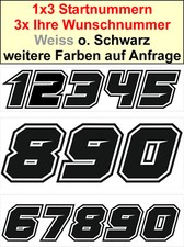 3 × Startnummer Zahlen