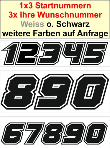 Startnummer zahlen - 3,