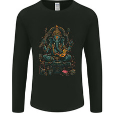 Ganesha Hindu God Ganapati Elephant Herren Langarm T-Shirt